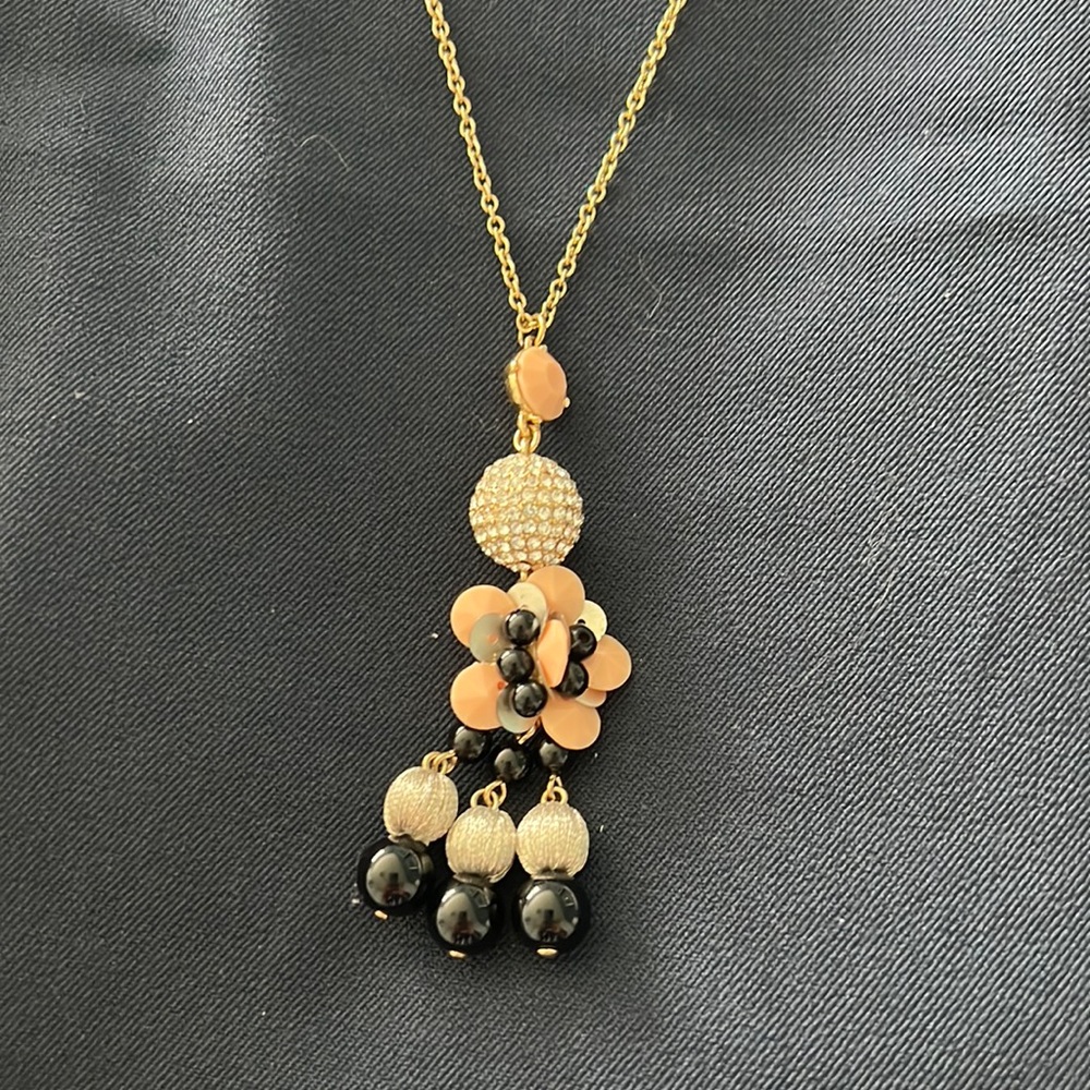 Ann Taylor Necklace with pink and Navy pendant
